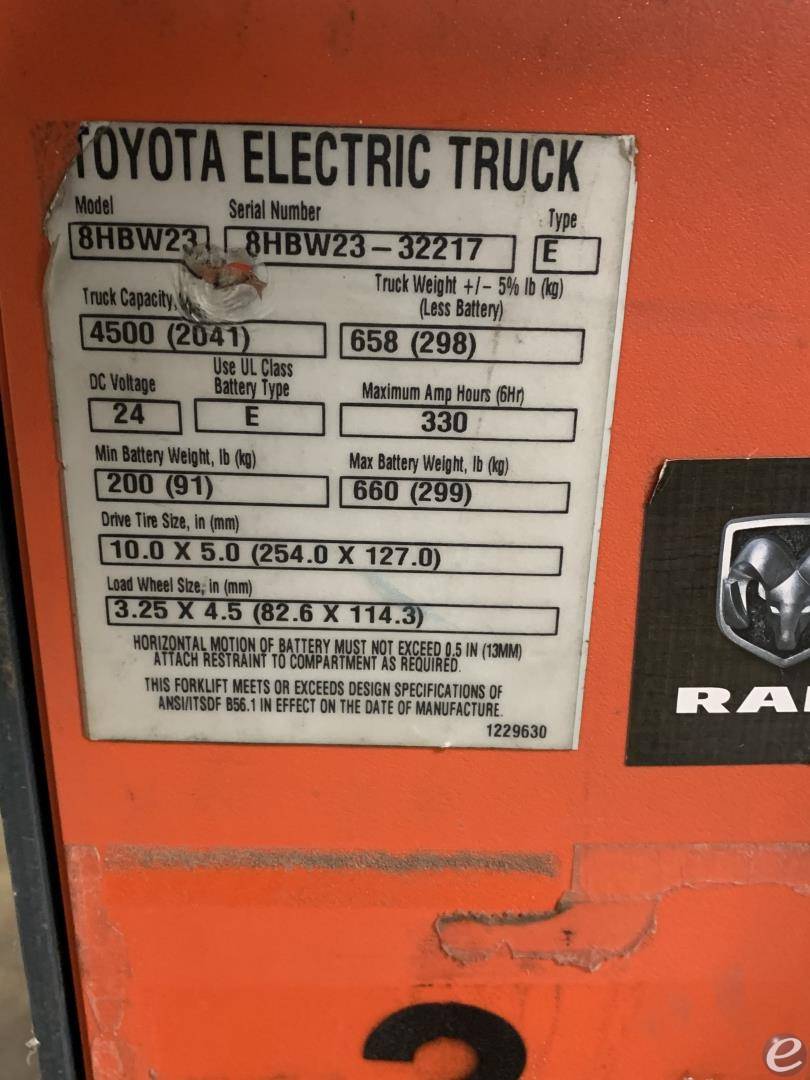 2018 Toyota 8HBW23 At UsedEquipmentHub.com