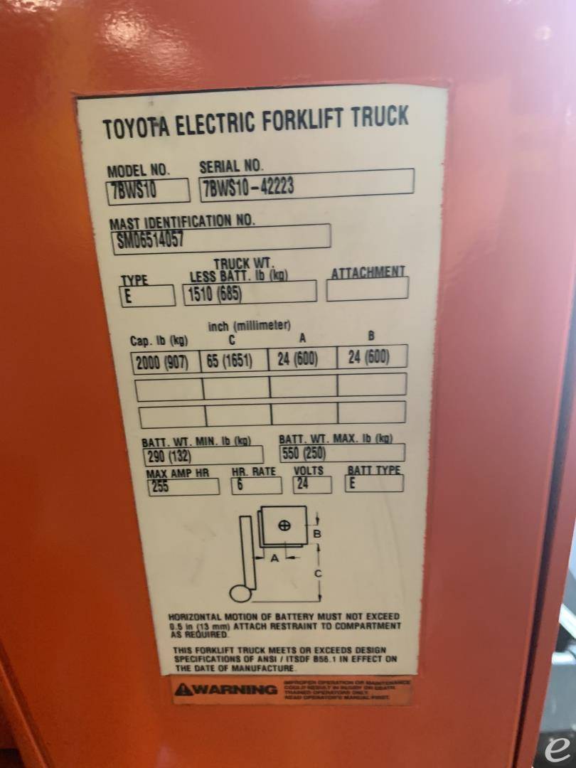 2014 Toyota 7BWS10 At UsedEquipmentHub.com