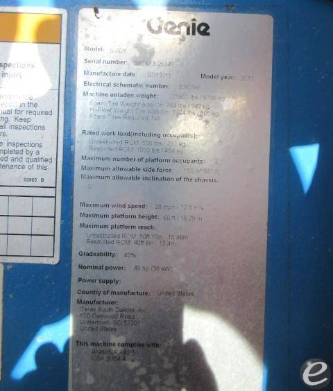 2013 Genie S60X At UsedEquipmentHub.com