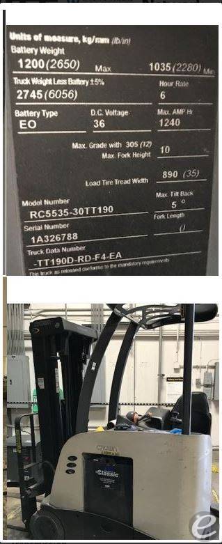 2007 Crown RC5535-30TT190 At UsedEquipmentHub.com