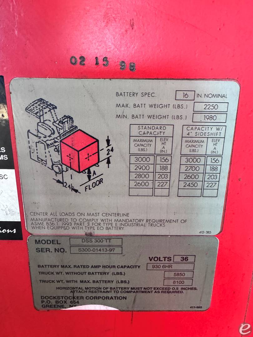 1998 Raymond DSS 300TT At UsedEquipmentHub.com