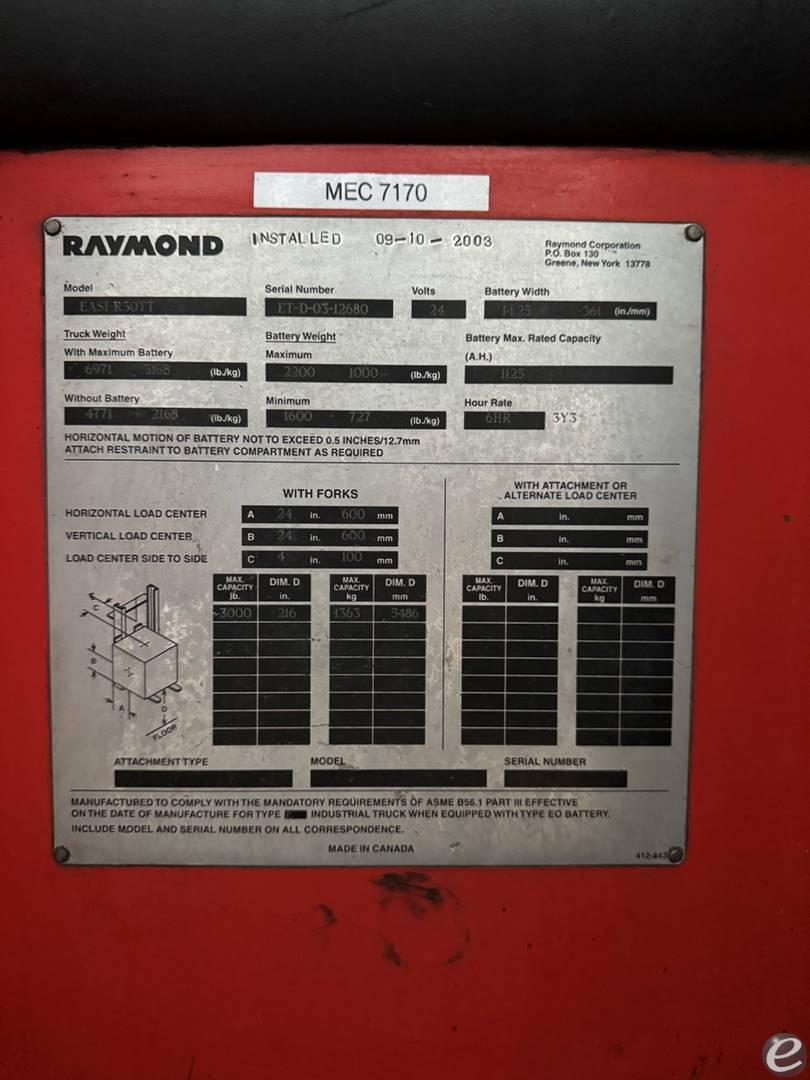 2003 Raymond EASI-R30TT At UsedEquipmentHub.com