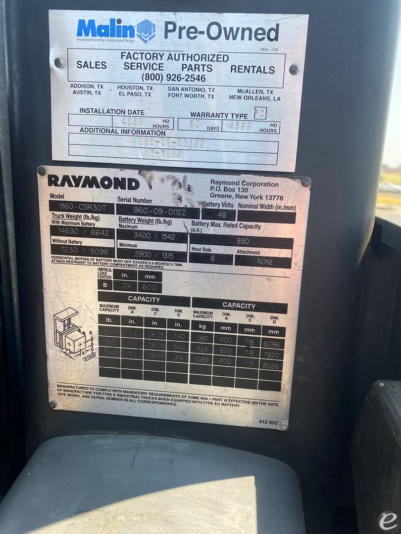 2009 Raymond 960-CSR30T At UsedEquipmentHub.com